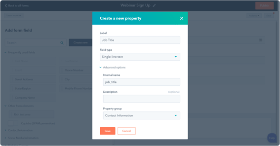 Creating a form on HubSpot 