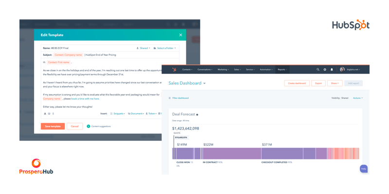 HubSpot -Sales - Email Template & Dashboard -Screenshot