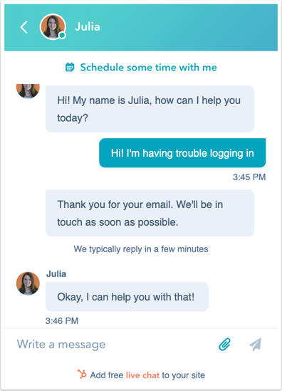 Creating a live chat bot HubSpot