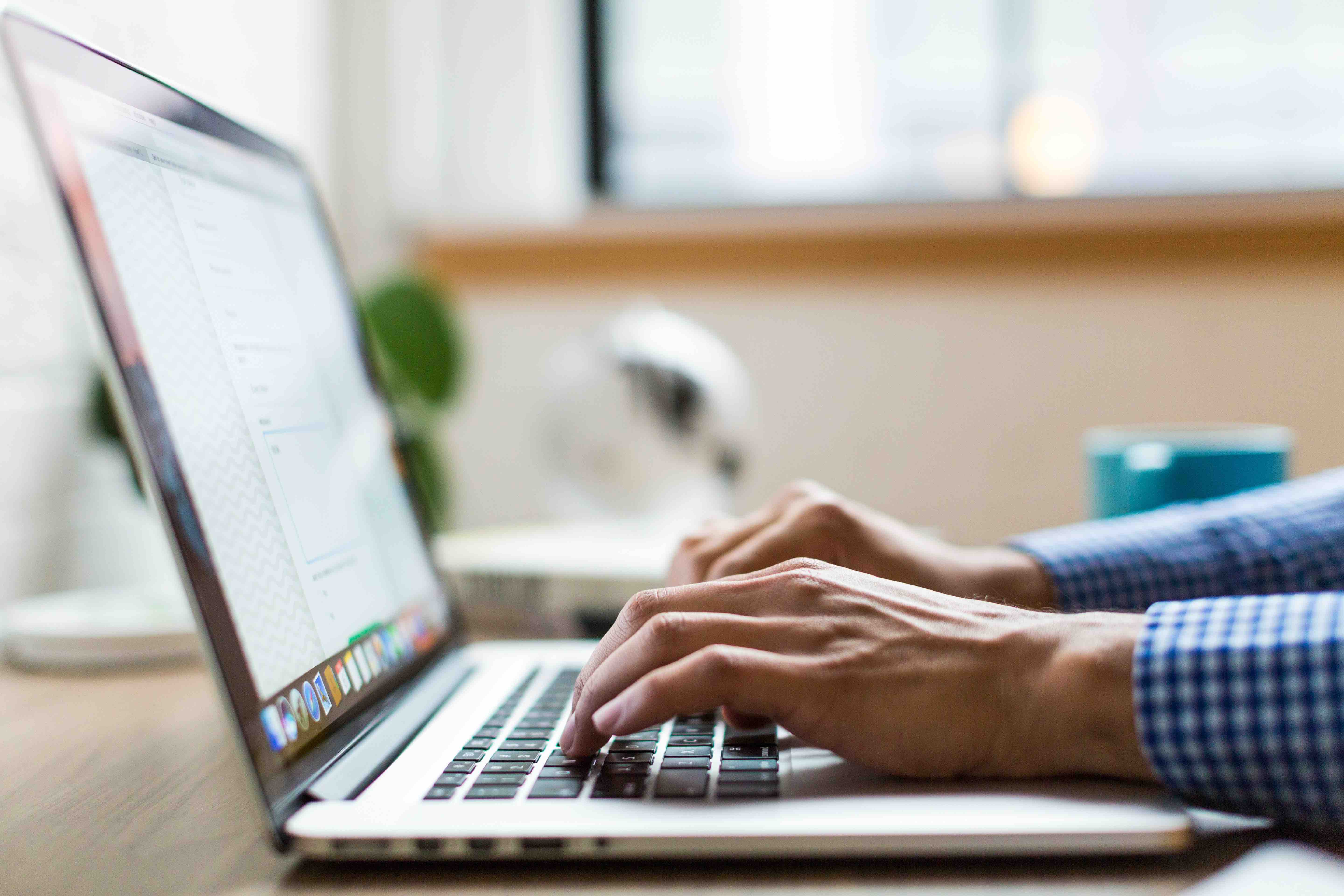 man checking emails